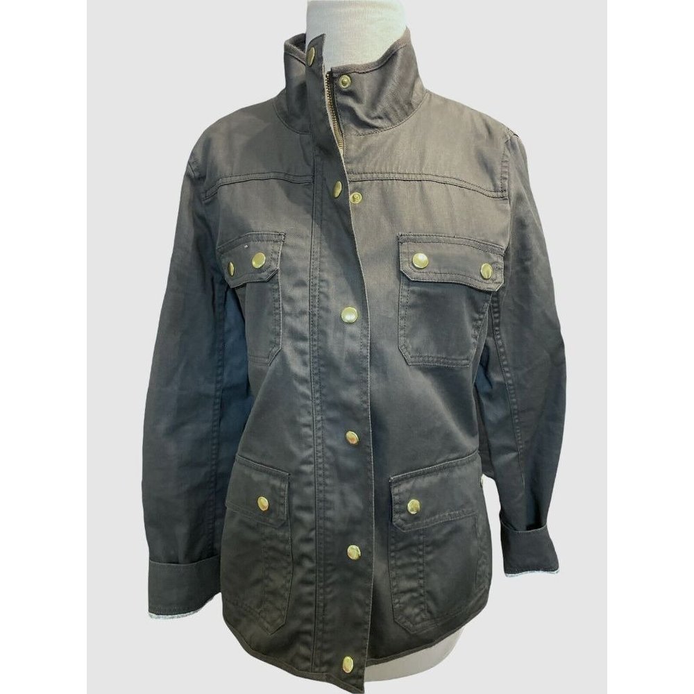 Medium J Crew Relaxed Boyfriend Field Jacket Women's Style 27584 Dark Olive